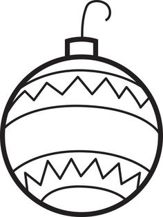 a black and white christmas ornament with snowflakes on the top, outlined in