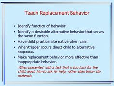 Replacement behavior Defiant Behavior Interventions, Rbt Tools, Replacement Behaviors, School Guidance Counselor, Positive Behavior Support