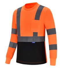 PRICES MAY VARY. ✅【Hi Vis】HI VIS AND 360° REFLECTIVITY: Neon yellow orange safety shirt is high visibility with two-inch wide reflective strips along the waist, chest, shoulders and back which provide 360°protection to makes you stand out from dark and picked up easil ✅【MATERIALS】MATERIALS: 100% polyester high visibility reflective material, lightweight and breathable, washable and durable. Fabric: 130 grams of light and soft fluorescent Neon yellow orange Black fabric makes you more comfortable Safety Workwear, Safety Vest, Safety Clothing, Cool Gear, Reflective Material, Branded Shirts, Personal Protective Equipment, Neon Yellow, Yellow Orange