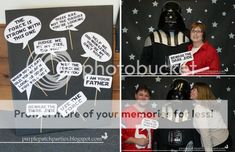 star wars party photo booth with darth vader and mother's day messages