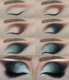 Gothic Makeup Tutorial Step By Step, Gothic Makeup Tutorial, Teal Makeup, Black Smokey Eye Makeup, Eye Makeup Images