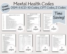 the mental health code is shown with five pages and four times to print them out