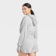 Women's Full Zip Crop Hoodie - JoyLab™ Heathered Gray XXL Crop Hoodie, Womens Clothing Sizes, Pair Of Pants, Full Zip Hoodie, Size 00, Cropped Hoodie, Body Measurements, Same Day Delivery, Zip Hoodie