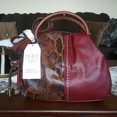 New Time And Tru Red Women Fiona Crossbody With Brown Reptile Print Color: Red/ Brown Condition New With Tag Red Bags For Fall Errands, Casual Burgundy Bags For Fall, Cognac Bag, Crossbody Saddle Bag, Red Crossbody, Brown Crossbody Bag, Blue Handbags, Brown Crossbody, Leather Crossbody Purse