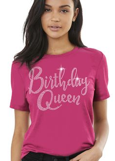 PRICES MAY VARY. STUNNING REAL CRYSTAL RHINESTONES BIRTHDAY TEE! The birthday girl will love this premium quality shirt with real faceted rhinestones. EXCEPTIONALLY SOFT RING-SPUN COTTON! The Birthday Girl will look great and feel comfortable in the 100% Combed and ring-spun cotton tee. WOMEN’S RELAXED, MODERN FIT TEE! Our premium short sleeve, crew neck birthday shirts are specially designed to have that modern relaxed fit that will fit almost any figure. These Tees come in Women’s sizes S-3XL Custom Birthday Shirts For Women, Bedazzled Shirt, Womens Birthday Shirt, Disney Couple T-shirt, School Store, Gorgeous Birthday, Custom Birthday Shirts, Rhinestone Shirts, Birthday Queen