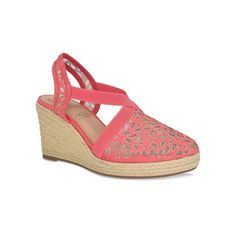 Add a touch of glamour to your wardrobe with these Impo Tuccia women's memory foam laser platform wedge stretch sandals. Click this FOOTWEAR GUIDE to find the perfect fit and more! Add a touch of glamour to your wardrobe with these Impo Tuccia women's memory foam laser platform wedge stretch sandals. Click this FOOTWEAR GUIDE to find the perfect fit and more! FEATURES Floral details on mesh upper Natural rope covered platform Non-skid outsole Cushioned memory foam insoleDETAILS Faux suede upper Spring Synthetic Heels With Arch Support, Spring Wedge Sandals With Arch Support, Spring Wedge Heels With Arch Support, Platform Wedge, Shoe Size Chart, Platform Wedges, Jersey Fabric, Women's Shoes Sandals, Faux Suede