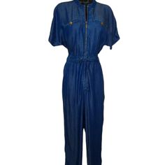 Beautiful Calvin Klein Jumpsuit. New With Tags Size 6. Front Zipper And Belt. Chic Calvin Klein Jumpsuits And Rompers For Summer, Calvin Klein Summer Workwear Jumpsuits And Rompers, Calvin Klein Summer Jumpsuits And Rompers For Work, Calvin Klein Fitted Jumpsuits And Rompers For Work, Calvin Klein Fitted Workwear Jumpsuits And Rompers, Chic Calvin Klein Summer Jumpsuits And Rompers, Spring Chic Calvin Klein Jumpsuits And Rompers, Calvin Klein Fitted Jumpsuits For Work, Chic Blue V-neck Denim Jumpsuit