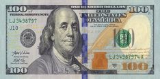 an american one hundred dollar bill is shown