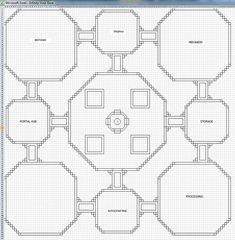 a computer screen showing the layout of a quilt pattern, with several squares and circles on it