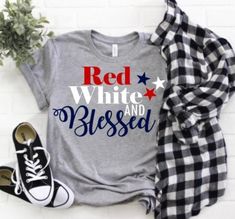 Vinyl Iron on "Red White and Blessed" shirt decal.Shirt not included.You will recieve the decal along with instructions on how to apply it. The size length is measured at the longest part of the design. Shipping Information:All of my decals ship via USPS 2-5 days. If you order more than $35 from my shop, shipping is free!I send them out 1-2 days after I recieve the order depending on the supplies I have on hand and how busy my shop is. If you need them by a specific date please let me know so I Best Auntie Ever, Cat Dad Shirt, Aunt Shirt, Aunt T Shirts, Blessed Shirt, Gift For Aunt, Texas Girl, Aunt Shirts, Cat Mom Shirts