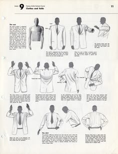 an instruction manual for how to wear a suit and tie, with instructions on the back