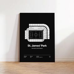 a black and white poster with the name st james's park on it