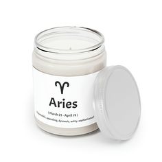 an open jar of aries on a white background