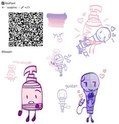 the qr code has been added to an image of two cartoon characters, one with a