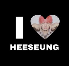 i heart heeseung with an image of a woman's face