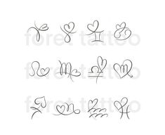 handwritten love and affection symbols