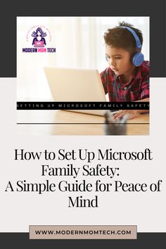 Boy sitting in front of a laptop with headphones on. Digital Environment, Video Chat App, Family Safety, Sign Up Page, Family Video, Modern Mom, Parental Control, Chat App