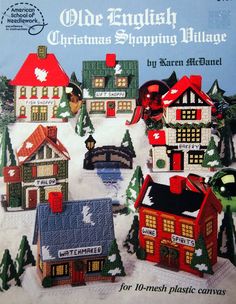 an old english christmas shopping village is featured in the book, it's very easy to make