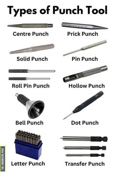 the types of punch tools are shown here