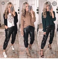 Jogger Piel Outfit, Faux Leather Cargo Pants Outfit, Cargo Leather Pants Outfit, Black Leather Joggers Outfits, Joggers Outfit Mujer, Leather Cargo Pants Outfit, Leather Joggers Outfit, Faux Leather Pants Outfit, Faux Leather Joggers