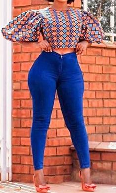 Ankara Top Styles, Ankara Crop Top, Ankara Blouse, Ankara Dress Designs, African Blouses, Ankara Tops, African Tops, African Print Tops, Crop Top With Jeans