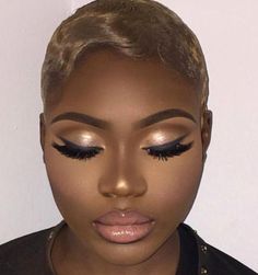 Pinterest: @ prettiiegorgeous ♥ Blonde With Blue Eyes, Black Women Makeup, Trendy Makeup, Dark Skin Makeup, Makeup For Black Women, Beat Face, Makeup Goals, Flawless Makeup