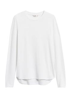 Luxespun Long-Sleeve T-Shirt | Banana Republic High Rise Style, Cozy Knits, High Low Hem, Hip Length, High Low, Banana Republic, New Arrivals, Long Sleeve Tshirt, Women's Clothing