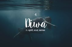 a person swimming under water with the words diving above them