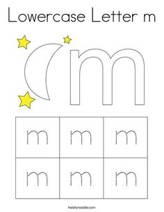 the letter m worksheet for children to learn how to write and draw letters