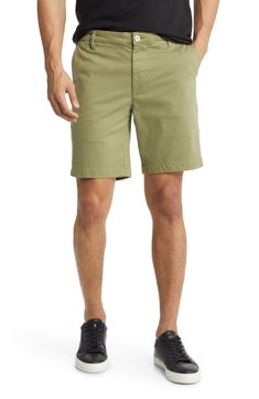 These breezy shorts keep you feeling at ease in the all-day comfort of stretch-softened cotton. 8 1/2" inseam; 20" leg opening; 10 1/2" front rise; 15" back rise (size 32) Zip fly with button closure Front slant pockets; back welt pockets 98% cotton, 2% elastane Machine wash, tumble dry Imported Relaxed Fit Bermuda Shorts With 5-inch Inseam, Cotton Bermuda Shorts With 5-inch Inseam For Summer, Spring Bermuda Shorts With 5-inch Inseam And Relaxed Fit, Casual Summer Shorts With 5-inch Inseam, Cotton Bermuda Shorts With Built-in Shorts, Casual Knee-length Bermuda Shorts With Built-in Shorts, Casual Shorts With 5-inch Inseam For Spring, Casual Spring Shorts With 5-inch Inseam, Casual 5-inch Inseam Shorts For Spring