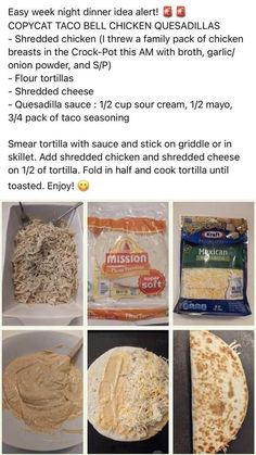 the instructions for how to make quesadillas in an easy and delicious way