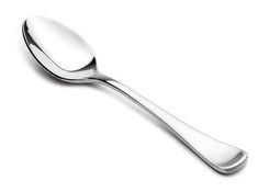 a close up of a spoon on a white background with clipping to the side