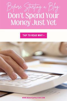 Don't spend money on blogging Spend Money