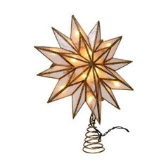 a lighted christmas star on a white background