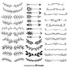 a collection of hand drawn arrows and lines