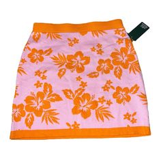 Brand New With Tag And Only Wore To Try On Pink Mini Skirt For Summer Vacation, Casual Orange Skirt For Beach Season, Pink Casual Skirt For Beach Season, Casual Pink Skirt For Beach Season, Pink Summer Mini Skirt For Vacation, Pink Mini Skirt For Beach In Spring, Pink Mini Skirt For Beach And Spring Season, Pink Mini Skirt For Spring Beach Outing, Beach Season Pink Vacation Skirt