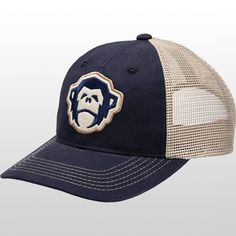 You can't go wrong with a classic trucker hat, and the Howler Brothers El Mono is one of our favorites. This hat features a navy under brim to help cut glare to the eyes and custom Howler artwork on the front panel. Trash Fashion, Howler Brothers, Customized Shoes, Hat Ideas, Quality Hats, Cool Hats, Custom Hats, Baseball Caps, Custom Shoes