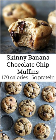 Banana Muffins With Chocolate Chips, Muffins With Chocolate Chips, Muffins With Chocolate, Banana Chocolate Chip Muffins, Healthy Banana, Banana Chocolate, Think Food