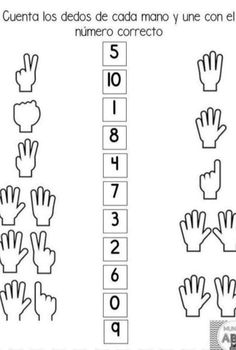 the numbers and hands in spanish are arranged to spell out what they're doing