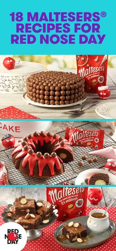 We’ve teamed up with Maltesers who have created 18 delicious recipes for you to make for your bake sale. Malteser Recipes, Malteser Cake, Maltese Recipes, Red Nose Day, Red Nose, Home Baking, Bake Sale, Savoury Cake, Puddings