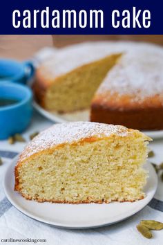 a close up of a slice of cake on a plate