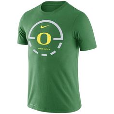 a green nike shirt with the oregon logo on it's chest and an o at the