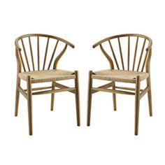 Modway Flourish Mid-Century Modern Rustic Farmhouse Wood, Dining Chair - Set of 2, Natural White Spindle Dining Chairs, Plastic Floor Mat, Modern Rustic Farmhouse, Spindle Dining Chair, Modern Farmhouse Dining, Farmhouse Dining Chairs, Modern Farmhouse Design, Rattan Dining Chairs, Mid Century Dining Chairs