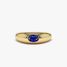 Introducing the 14k Gold Dome Ring featuring a radiant 6x4mm oval cut natural sapphire nestled in a 14k gold dome band. The deep blue color of the sapphire is a perfect complement to the yellow-gold band, creating a seamless look. Sapphire is a birthstone of September; it is believed to bring wisdom, good fortune and peace. The oval cut sapphire and gold dome band give a luxurious and elegant appearance. The 14k gold used in this ring is a perfect balance of durability and beauty, making it a perfect gift for yourself or a loved one who appreciates the timeless look of blue sapphire. ▶ Item Details * Made to Order * Gold Kt: 14K Solid Gold (also available in 18K) * Available Gold Colors: Rose Gold, Yellow Gold, White Gold * Oval Sapphire: 1 pc 6 X 4 MM * Sapphire Carat Weight: 0.53 ctw * R Classic Domed Sapphire Ring With Polished Finish, Classic Oval Sapphire Ring With Polished Finish, Classic Yellow Gold Sapphire Ring Oval Cabochon, Luxury Oval Sapphire Ring With Polished Finish, Classic Sapphire Oval Cabochon Ring, Classic Oval Sapphire Ring, Classic Domed Sapphire Ring, Classic Sapphire Oval Rings, Formal 14k Gold Sapphire Ring With Oval Cabochon