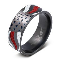 a ring with an american flag design on it