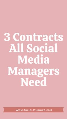 the words 3 contacts all social media managers need in white text on a pink background