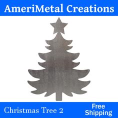 a metal christmas tree with stars on it