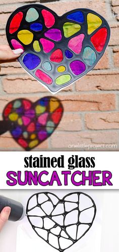 Photo of stained glass suncatcher Glue Suncatchers For Kids, Glue Sun Catcher Craft, Preschool Sun Catchers, Summer Suncatcher Crafts For Kids, Black Glue Suncatcher, Suncatcher Diy Kids, Diy Suncatcher Paint, Diy Stained Glass Projects For Kids, Easy Kids Summer Crafts