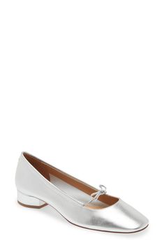 Always look poised in this ballet-inspired pump showcasing a slender tie and a smooth napa leather upper for a luxe feel. 1 1/4" heel Leather upper, lining and sole Made in Italy Elegant Closed Toe Flats With Padded Heel, Formal Flats With Padded Heel, Formal Almond Toe Ballet Flats, Formal Pointed Toe Ballet Flats With Removable Insole, Fitted Closed Toe Ballet Flats For Formal Occasions, Formal Closed Toe Ballet Flats, Formal Fitted Closed Toe Ballet Flats, Formal Fitted Almond Toe Ballet Flats, Elegant Leather Flats With Padded Heel