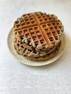 three waffles stacked on top of each other